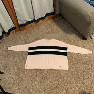Pink, Black, and White Striped Hollister Sweater